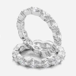 HAUTE CARAT Sideways Oval Diamond Eternity Band - 14K White Gold / 2.73 CTW